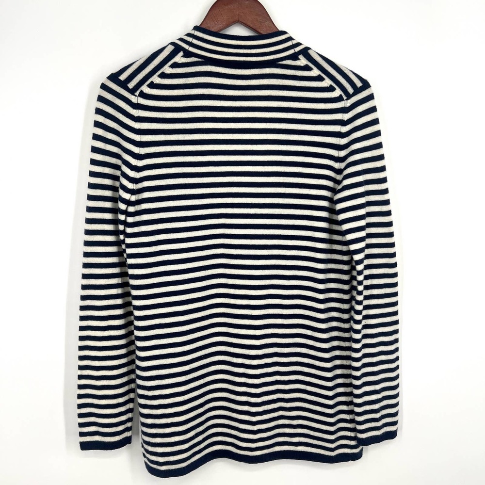 Talbots Lambswool Womens Size XS Navy Blue Open Front Sweater Blouse Shirt Top - Picture 7 of 7